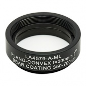 Thorlabs LA4579-A-ML плоско-випукла сферична лінза, UVFS, Ø25.4mm, f=300.0mm, AR Coating: 350-700nm з кріпленням SM1