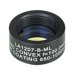 Thorlabs LA1207-B-ML плоско-випукла сферична лінза, N-BK7, Ø12.7mm, f=100.0mm, AR Coating: 650-1050nm, з кріпленням SM05