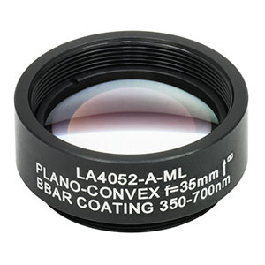 Thorlabs LA4052-A-ML плоско-випукла сферична лінза, UVFS, Ø25.4mm, f=35.0mm, AR Coating: 350-700nm з кріпленням SM1