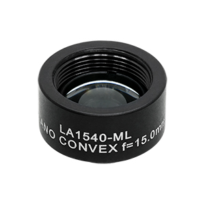 Thorlabs LA1540-ML плоско-випукла сферична лінза, N-BK7, Ø12.7mm, f=15.0mm, AR Coating: (Uncoated), з кріпленням SM05