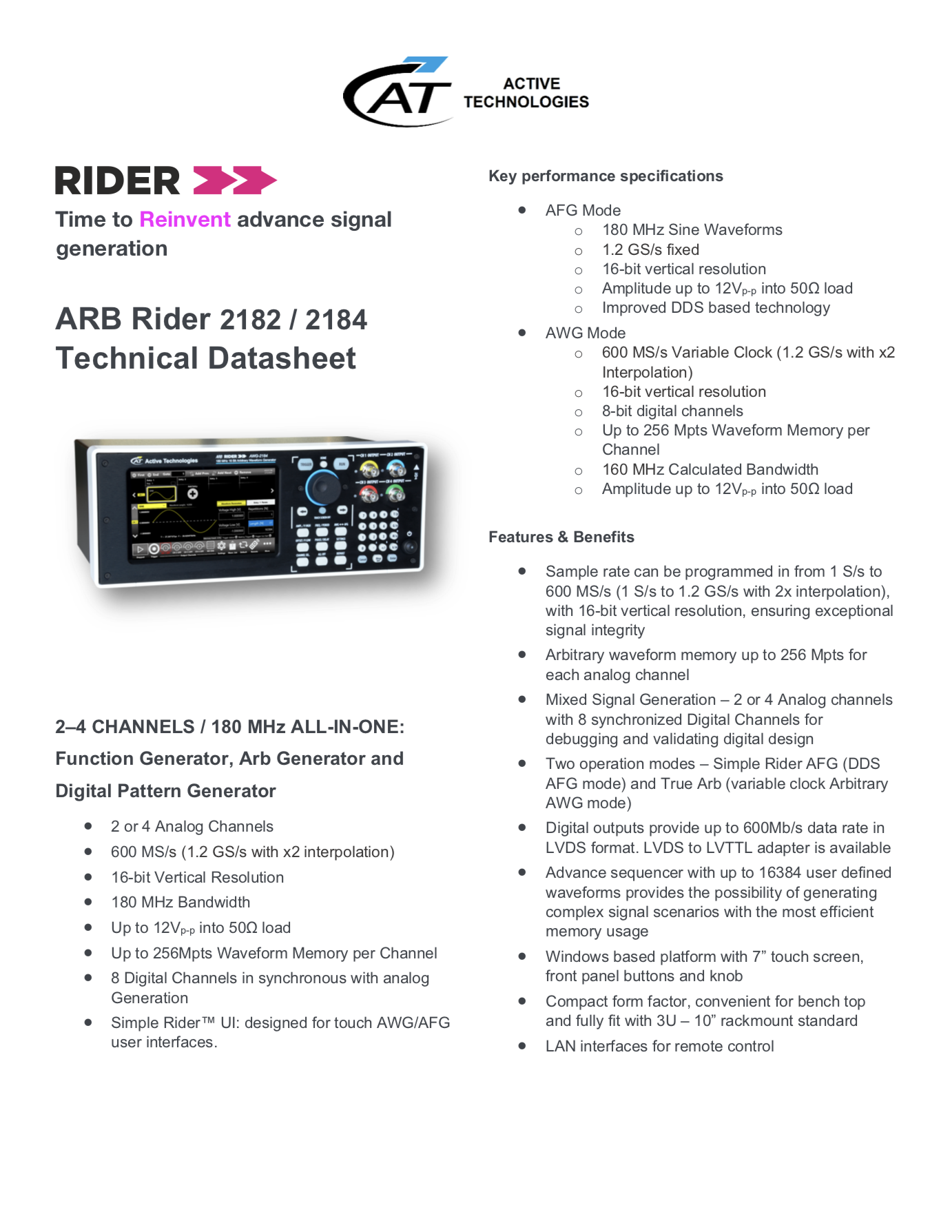 Технічна документація ARB Rider 2182 / 2184