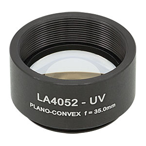 Thorlabs LA4052-UV-ML плоско-випукла сферична лінза, UVFS, Ø25.4mm, f=35.0mm, AR Coating: 245-400nm з кріпленням SM1