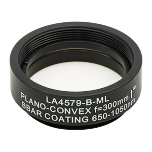 Thorlabs LA4579-B-ML плоско-випукла сферична лінза, UVFS, Ø25.4mm, f=300.0mm, AR Coating: 650-1050nm з кріпленням SM1