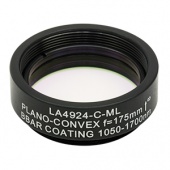 Thorlabs LA4924-C-ML плоско-випукла сферична лінза, UVFS, Ø25.4mm, f=175.0mm, AR Coating: 1050-1700nm з кріпленням SM1