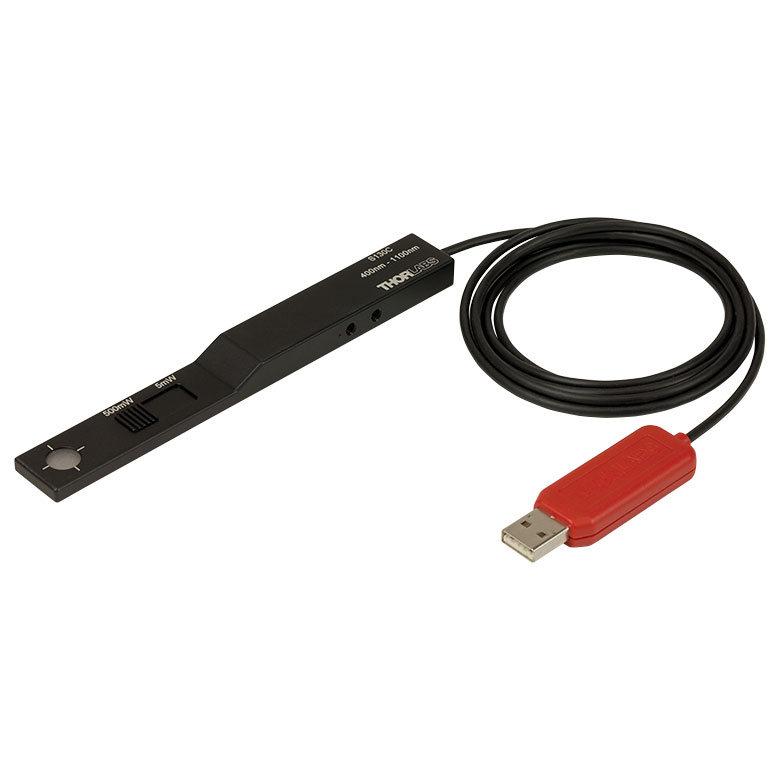 Thorlabs PM16-130 Компактний USB-вимірювач оптичної потужності з фотодіодним датчиком (500пВт-5мВт (до 500мВт), 400-1100нм)