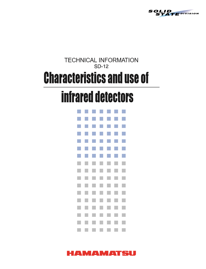 Технічна документація інфрачервоні детектори Hamamatsu