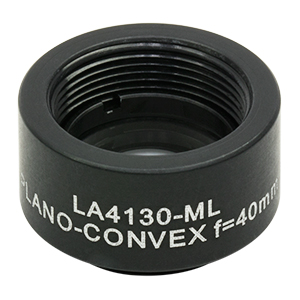 Thorlabs LA4130-ML плоско-випукла сферична лінза, UVFS, Ø12.7mm, f=40.0mm, AR Coating: Uncoated з кріпленням SM05